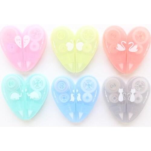 Domikee New cute candy Korean creative love heart shape school student correction tapes stationery supplies 2pcs/lot