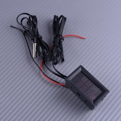 DWCX Universal Black 96 cm Car Dual Digital LED Display Intercooler Supercharger Temperature Gauge Sensor