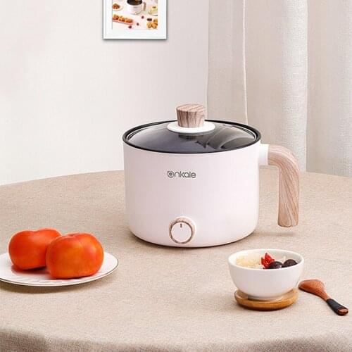 1.5L Electric Cooking Pot Multicooker Mini Portable Hot Pot Dormitory Small Electric Skillet Pots Frying Pans Food Steamer 220V