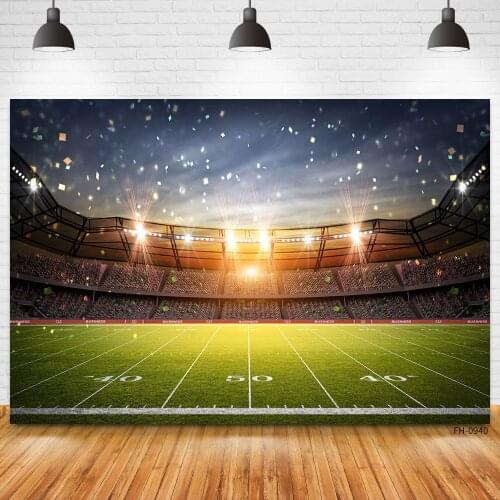 Grass Backdrop For Photo Studio Photophone Football Stadium Grassland Spotlight Baby Boy Birthday Party Photography Backgrounds