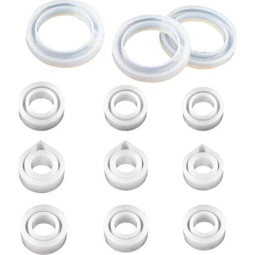 Jewelry Casting Molds 12 Pieces Silicone Ring Molds Silicone Resin Sphere Mold For Bracelet Rings Jewelry Pendant Making And C
