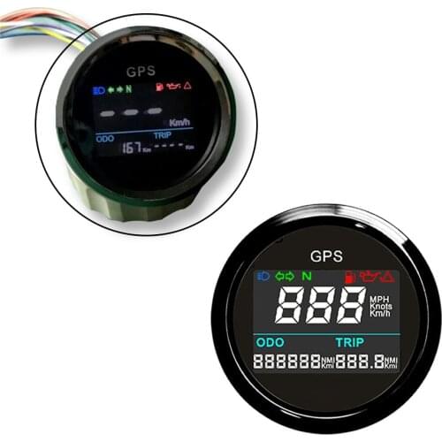 New arrival 52mm Motorcycle digital LCD GPS Speedometer Digital Multi-indicators 0~999 Waterproof MPH Knots Km/h