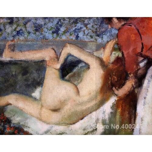 Painting for sale The Bath (Woman from Behind) by Edgar Degas Canvas High quality Hand painted