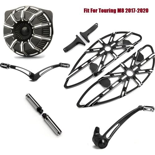 Black gauge driver floorboards Brake Toe Heel Shift Lever pedal Air ckeaner kits Fit For harley 2017-2020 Electra glide Standard