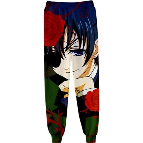 Anime Kuroshitsuji Black Butler 3D Joggers Pants Men/Women Casual Trousers Hip Hop Sweatpants Ciel Phantomhive Cosplay Costume