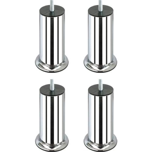 Metal furniture leg Base Armchair Sofa Coffee Table Leg Chrome 12 Cm 5 inch design solid bright Screw Adjustable