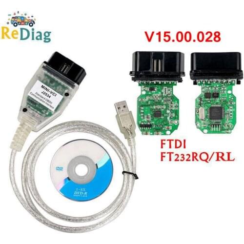 MINI VCI V15.00.028 Newest Techstream TIS Supports For Toyota J2534 Single Cable Diagnostic Tool MINI-VCI OBD2 Code Reader