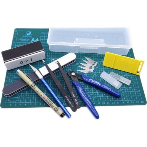 Gundam Military Model Making Tools Kit Toy Tweezers Cut pliers Graver Polished Assembly Tool - 10pcs/set