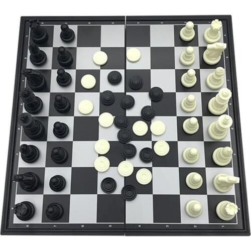 Travel Game Set International Chess Folding Magnetic Board Indoor Game New Vintage Resin Foldable Magnetic Pieces Gift