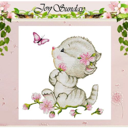 Cat and Butterfly animals counted 11CT 14CT Cross Stitch Sets DIY Chinese Cross-stitch Kits Embroidery Needlework Home Decor