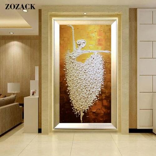 Zozack Ballet,Needlework,DIY DMC Cross stitch Sets For Embroidery kit 11ct printed cotton silk thread Cross-Stitching decoration