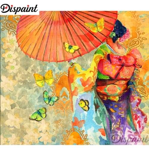 Dispaint Full Square/Round Drill 5D DIY Diamond Painting "Beauty umbrella" 3D Embroidery Cross Stitch Home Decor Gift A12232