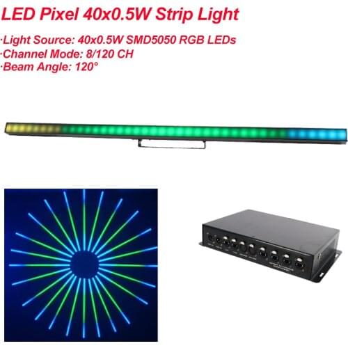 NEW Music DJ Effect Light 40x0.5W LED Pixel Strip Light And Pixel Lighting Decode DMX512 Control For Disco Party Stage Lights