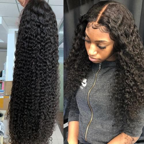 HALO 8-26 Inches Deep Wave Hair 13X1 T Part Lace Wigs Pre Plucked With Baby Hair 150 Density Brazilian Remy Human Hair Wigs