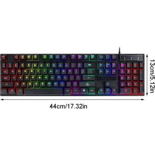 USB Wired Gaming Keyboard 104 Key Mechanical Feeling Gamer Keyboard for Computer B95C