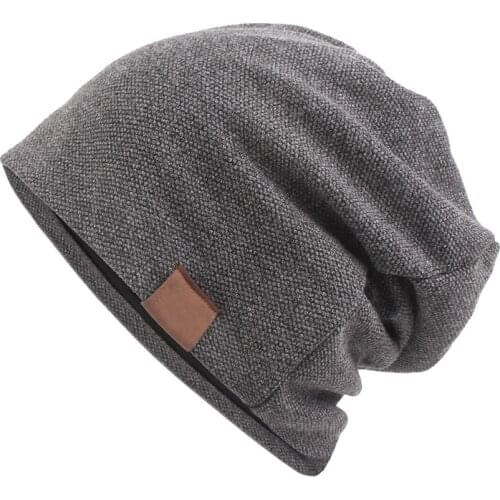 Beanies Cap Casual Lightweight Thermal Elastic Knitted Cotton Spring Autumn Winter Sports Headwear