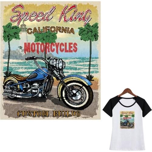 Speed Motorcycle Ironing Stickers Clothes Decoration Print On T-Shirt New Design Washable Diy Accessory Iron On Transfers