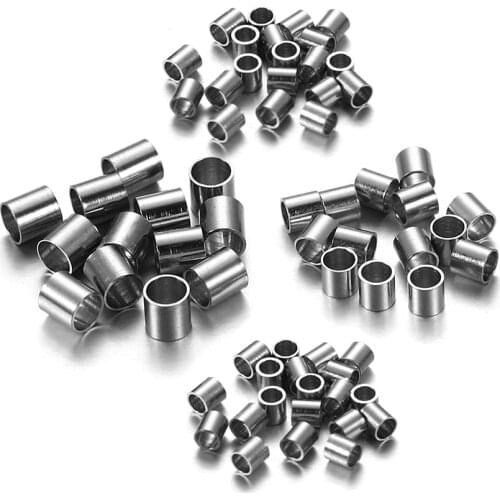 150Pcs/lot 1.5 2.0 2.5mm Stopper Spacer Crimp Tube For DIY Beads Wire Connectors Jewelry Making Findings Accessories Supplies