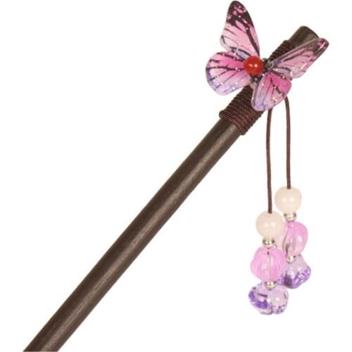Vintage Wood Flower Hairpin For Women Antique Hair Stick For Girl Clip Costume Chinese Accessories Pins заколки