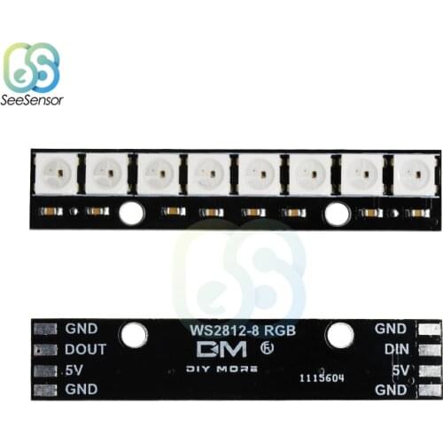 WS2812 8 Bit 5050 RGB LED Full-color Built-in Driving Lights Led Module DC 5V