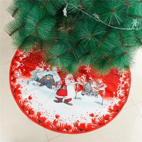 Christmas Tree Skirt Ornament 84CM Diameter Christmas Tree Bottom Decoration Non-woven Fabric Christmas Tree Skirt
