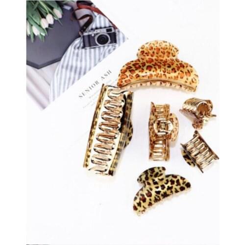 1PC Plastic New Arcylic Leopard Hair Claws for Women Hair Clips Girls Hairpins Claws Clamp Banana Hair Tool T0606