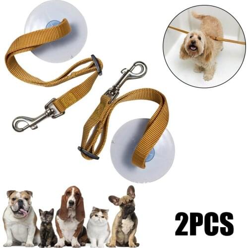 2PCS Dog Bathing Leash Pet Leashs Bath Beauty Fixed Rope Bathtub Suction Cup Fixed Rope For Cats Dogs