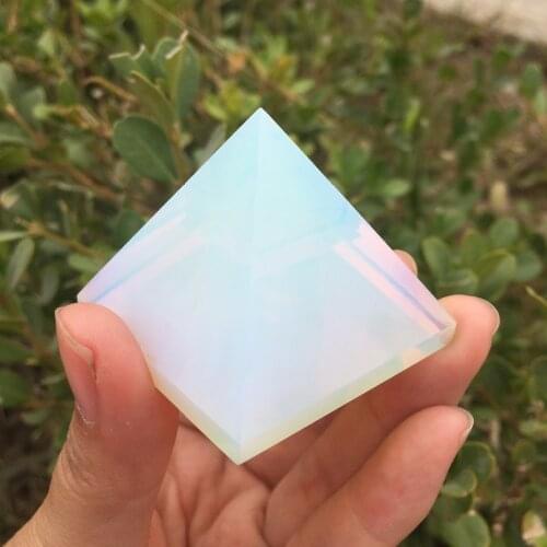 48mm Natural Blue Chalcedony Quartz Crystal Pyramid Healing Turkey