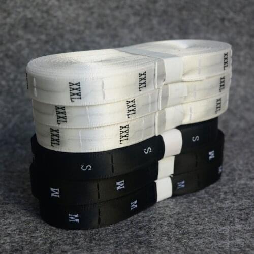 500Pcs/Lot In Roll Stock Satin Fabric Woven Size Labels For Clothing Number 25-42 Size Label Sewing Size Tag Satin Size Tags