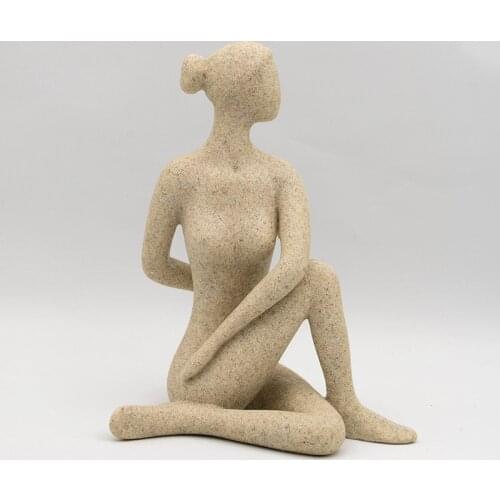 7 Styles Yoga Poses Figurine Abstract Art Porcelain Yoga Lady Figure Statue Natural Sandstone Home Yoga Studio Decor Ornament
