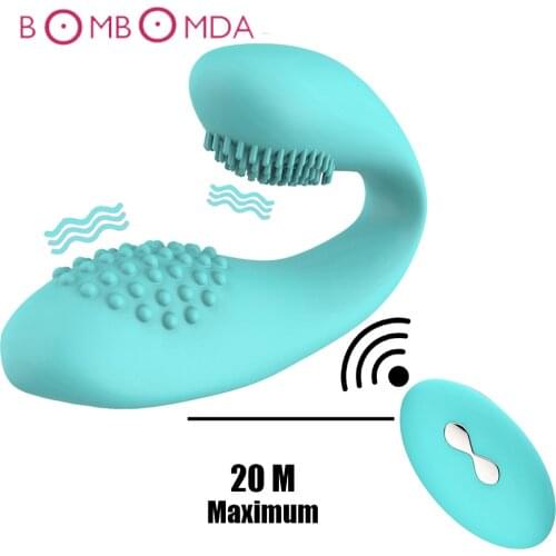 Wireless Vibrator Adult Sex Toys for Couples Rechargeable Dildo G Spot U Silicone Stimulator Double Vibrators Sex Toy for Woman