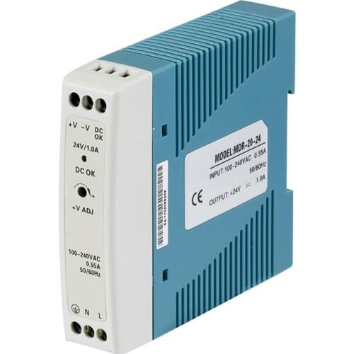 Free Shipping MDR-20 12V 5V 15V 24V 20W Din Rail power supply driver AC/DC voltage LED strip 110V 220V laboratory power supply