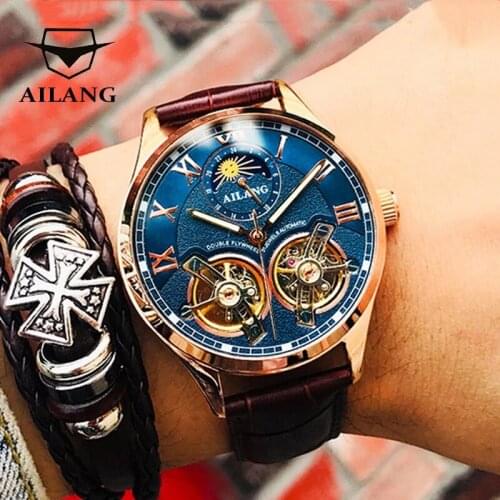 AILANG Fashion Sport Casual Automatic Skeleton Luxury Mens Watches Brand Tourbillon Luminous Mens Wrist Watch Waterproof 8822