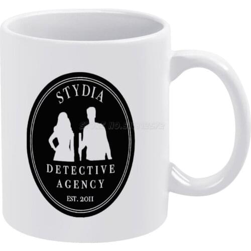 Stydia Detective Agency-Teen Wolf Stiles & Lydia White Mug 11oz Funny Ceramic Coffee Tea Milk Cups Logo Vintage Stydia Stiles St