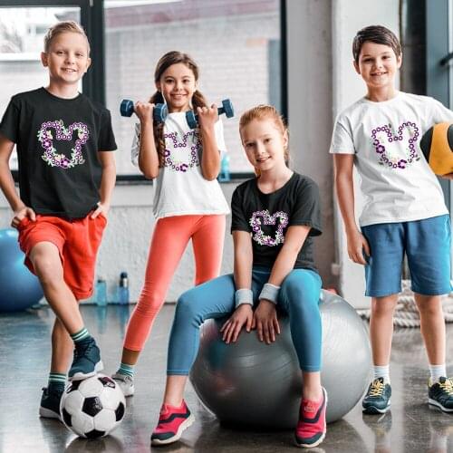 Korean Style Children T-shirts Short Sleeve Dropship Kawaii Disney Fashion Casual Summer New Products Mickey Mouse Head Cute Top