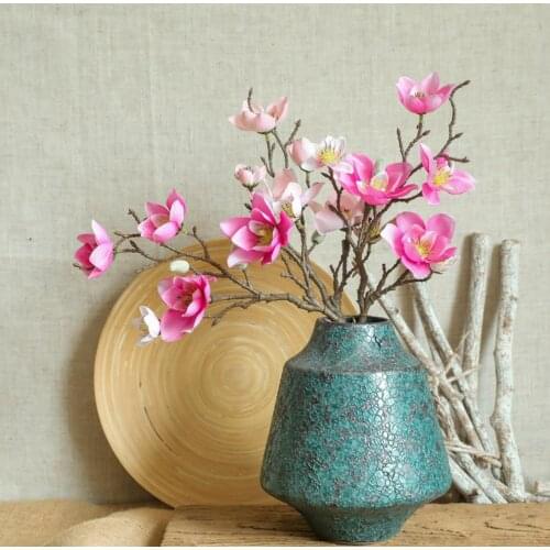 1Pc Artificial Simulation Dried Flower Mangnolia Decoration Bonsai Wedding Stage Party Garden Home Decor New Years Products