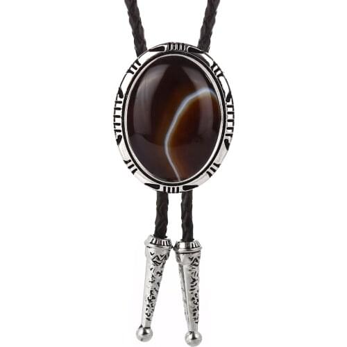 KDG Western Cowboy Zinc Alloy Point Natural Stone Necktie Matching Shirt Men and Women Same Style