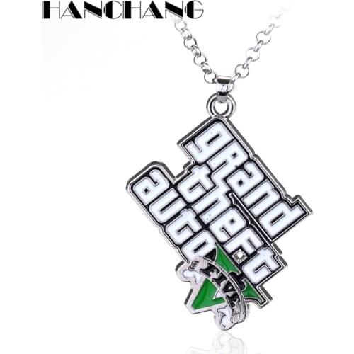 PS4 Xbox PC Game GTA V Grand Theft Auto 5 Necklace For Men Boys Fans Gift Jewelry Neck Lace accessories