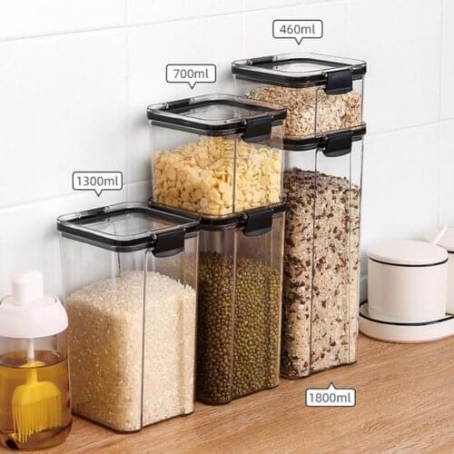 Kitchen Storage Tank Food Cover Multi-use Fresh-keeping PS Kitchen Grain Tank for Home Storage Bottle Jars