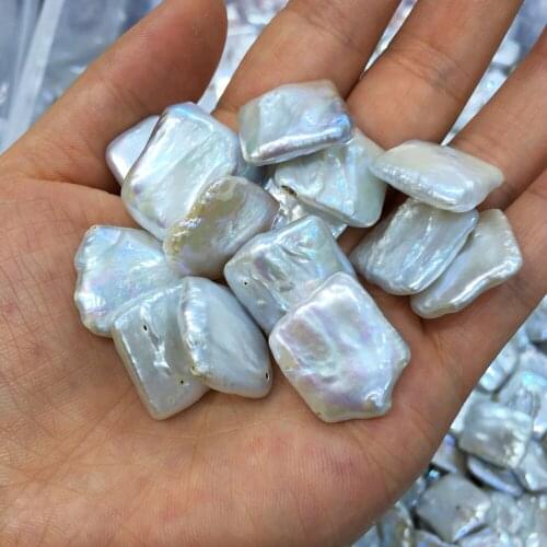 Natural white Freshwater Pearl Pendant Square Pendants for Jewelry Making DIY Necklace Accessories Free Making Necklace 18-20mm