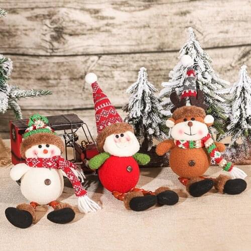 Cute Christmas Snowman Santa Claus Elk Doll Hanging Ornaments Christmas Tree Decorations Christmas Party Decoration Supplies