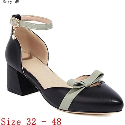 Med High Heels Women Pumps High Heel Shoes D'Orsay Woman Wedding Shoes Small Plus Size 32 33 - 40 41 42 43 44 45 46 47 48