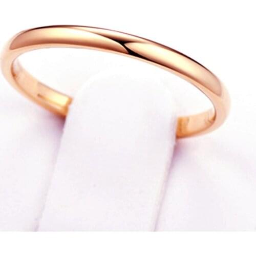 MANGOPIE 2mm Rose Gold 316L Stainless Steel Rings Tiny Ring For Men and Woman Tail Ring