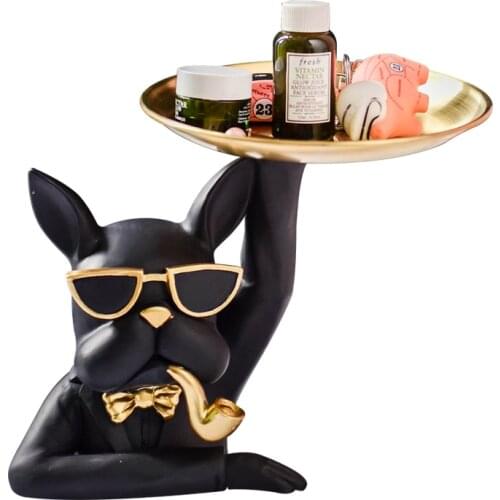 Nordic Modern Creative Resin Method Bulldog Tray Living Room Decorations Key Porch Storage Home Decoration