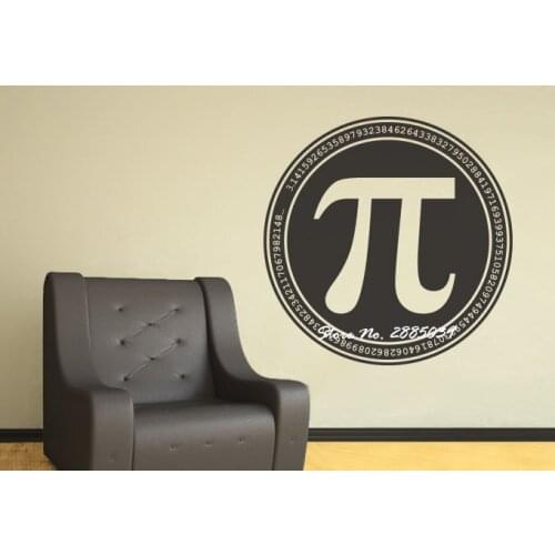 PI Math Lovers Mathematics Symbol Quotes Vinyl Wall Sticker Art Decals Mural Wallpaper Wall Decal Living Room Bedroom Hot LA241