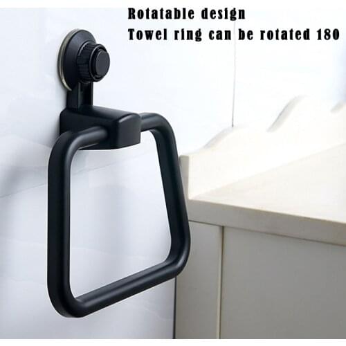 Towel Holder Ring Strong Suction Cup Wall Mounted Washcloth Hanger for Bathroom _WK