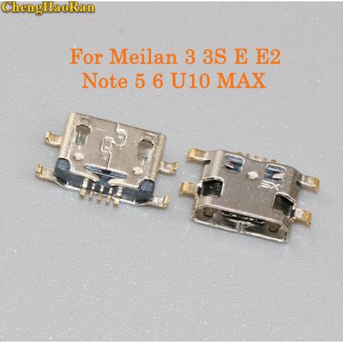 ChengHaoRan 5-20pcs Micro USB Jack Connector Charging port socket female For Meizu Meilan 3 3S M3 M3S E E2 Notes5/6 U10 MAX