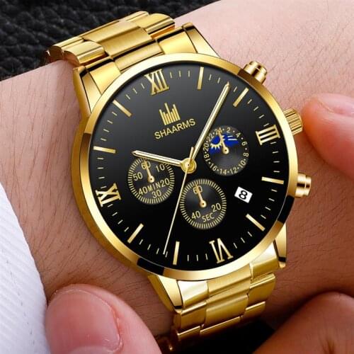 Stainless Steel Band Luxury Wristwatch Casual Business Date Quartz Watches Man Clock Relojes Hombre 2019 Fashion Mens Watches