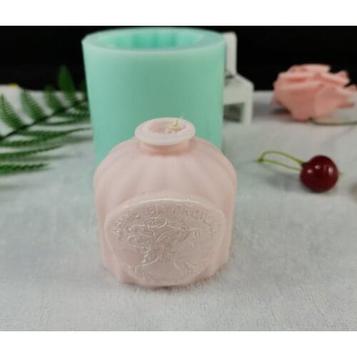 PRZY Mold Silicone 3D Perfume Bottle Scented Candle Molds Soap Candle Mold Handmade Cake Decors Tools Clay Resin Moulds
