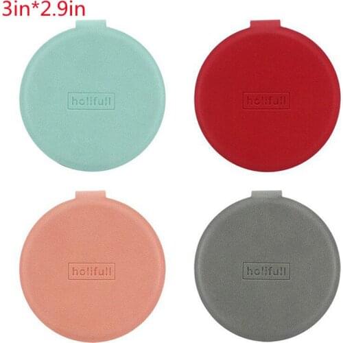 Ultra-thin Makeup Mirror Vanity Mirror Cosmetic 4 Colors Round Pocket Make Up Mirror for Purse Travel Bag Home Office Mirror